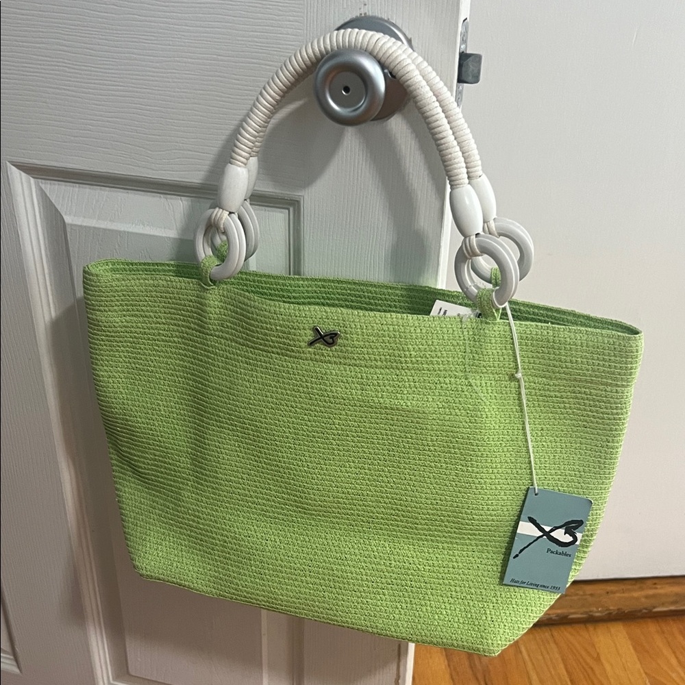 Betmar Green Tote with White Accents